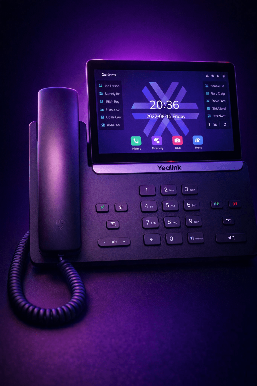 Professional using VoIP system
